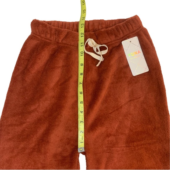 Yuna Fashion Fleece Drawstring Cozy Lounge Pants Size Small Medium Burnt Orange - Picture 11 of 15